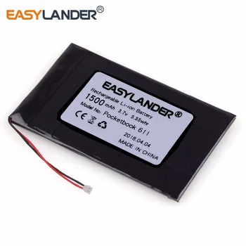 Easylander Eredeti csatlakozó 3,7 V 1500mAh Újratölthető li-Polimer Akkumulátor A PocketBook 611 E-Könyv DVR