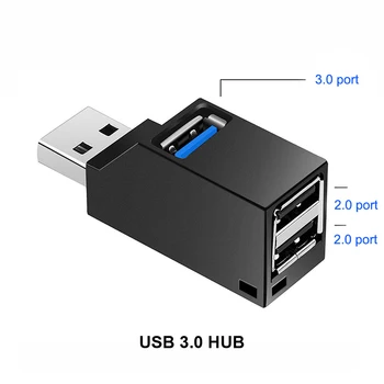 USB 3.0 HUB Bővítő Adapter USB 2.0 HUB USB 3.0 2.0 3 Port Mini Splitter Számítógép, Laptop, Asztali PC Egér, Billentyűzet, U-lemez