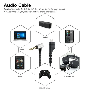 A SteelSeries Arctis 3 5 7 Pro Fejhallgató Fülhallgató, Audio Kábel Kábel Csere