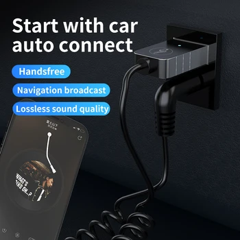 Autós Bluetooth 3,5 mm-es Audio Jack AUX Kábel 5.0 Adó Vezeték nélküli Vevő Bluetooth-Eszközök Adapter