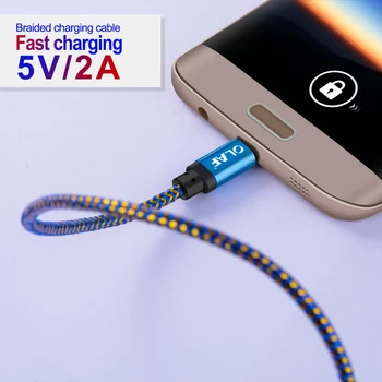 OLAF-Micro USB-Kábel 1m 2m 3m Gyors Töltés Nylon USB Sync Adatok Mobiltelefon, Android Adapter Töltő Kábel Samsung Kábel