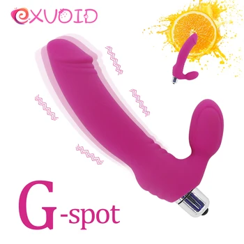 EXVOID Szilikon Szex Shop Flört G-pont Masszírozó Szex Játékok a Párok, Dildó Vibrátor Klitorisz G-pont Anális Tripla Serkentik