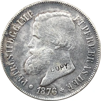 1876-ban Brazília 500 Reis érmék MÁSOLAT