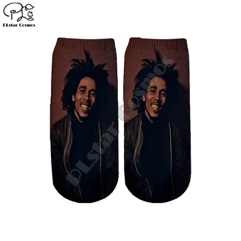 PLstar Kozmosz Reggae Bob Marley Színes HipHop NewFashion Alkalmi 3DPrint Nő/férfi/fiú/lány, Nyári, Őszi Rövid Boka Zokni s-1