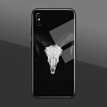 Fekete rejtély Juh koponya coque közelében Puha Szilikon Edzett Üveg Telefon Esetében a Shell Apple iPhone 6 6 7 8 Plusz X XR XS 11 PRO MAX