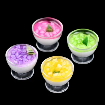 2DB 1:12 Babaház Mini Mini Kupát Joghurt fagylalt Kupa Mini Aranyos Élelmiszer-Kiegészítők Ház Baba Dekoráció Gyerekek Játék Játékok