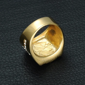 Új Férfi Gyűrű Kereszt Fehér Cirkónia Gyűrű, Arany Színű Sáv Férfi Ékszerek Vintage Kiegészítők Ujj Gyűrű