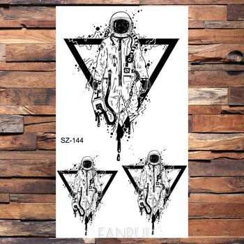 FANRUI Fekete Háromszög Ideiglenes Tetoválás a Nők Geometriai Kar Űrhajós Művészeti Tetoválás Matricák Bolygó Víz Transzfer Tatto Tér Férfi