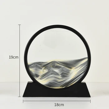 3D Futóhomok Festmény Nappali Tornácon, Otthon Dekoráció Asztali Dekompressziós Üveg Homokóra Folyékony Mozgás Tiszta Dísz