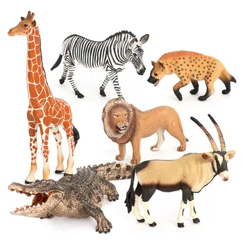 ÚJ Vad Dzsungel Állatkerti Állat Meghatározott Szilárd Modell akciófigurák Krokodil Zsiráf, Oroszlán, Leopárd Gyűjtemény Oktatási játék a gyerekek számára