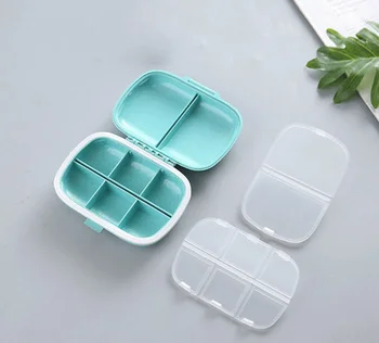 8 rácsok szervező konténer tabletta utazási tabletta doboz Pecsét gyűrű Kis doboz tabletta Búza szalma tartály gyógyszerek