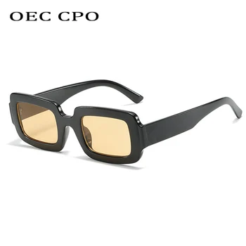 OEC CPO Kis Keret Négyzet Női Napszemüveg Divat Fekete Sárga Nap Szemüveg Női Klasszikus Punk Szemüveg Női Árnyalatok O1192