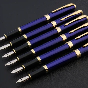 Luxus minőségű 33 fém töltőtoll kék Gótikus párhuzamos kezdő Stationery Office tanszerek arany tinta, toll