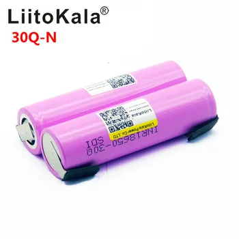 LiitoKala 18650 3.7 V-3.7 V 30Q INR18650 Li Lítium-Ion Újratölthető Akkumulátor Litokala Hatalom 3000mAh Litokalla + DIY Nikkel