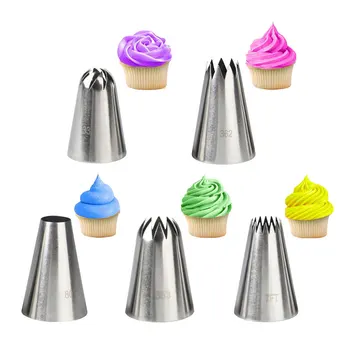 5db Nagy Cupcake Csővezeték Fúvóka Készlet Torta Dekoráció Krém Tippek DIY Bakeware Tészta Fúvókák