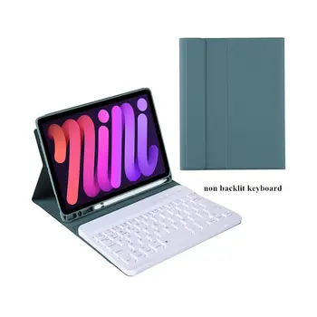 Az iPad Mini 6 Billentyűzet Esetében Háttérvilágítású Flip Bőr tok iPad Mini 6. generációs Bluetooth Billentyűzet Fedél 2021