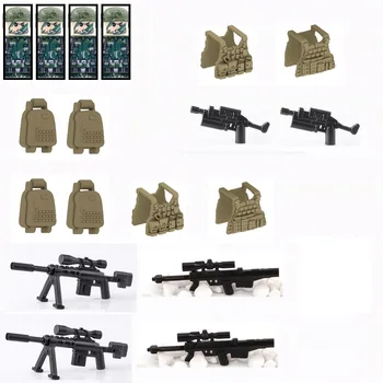 Különleges Erők Katonai Mellény Katona Taktikai Lövészet Fegyverek Fegyver MOC SWAT építőkövei MOC Tégla Számok Játékok Gyerekeknek Város