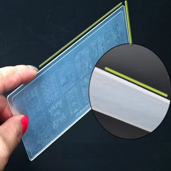 Nail Art Bélyegző Lemez Geometria Csipke Körömlakk Nyomtatás Jelly Stamper Bunyós Eszköz