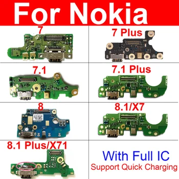 Töltés USB Töltő Dokkoló Port Fórumon Mikrofon Mic Flex Kábel Nokia 7 7.1 8 8.1 X7 X71 7 7.1 8.1 Plusz cserealkatrész