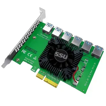 PCIE PCI-E Kelő Kártya 1 6 USB 3.0 Szorzó Hub X16 PCI-Express 1X 16X Adapter Bitcoin-Bányász Bányász PCI Express X4 20Gb