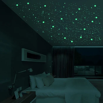 1pack Csillagok Pontok Buborék 3D Hálószoba Dísze DIY lakberendezési Gyerek Szoba Világító, Fluoreszkáló Fali Matrica Világít A Sötétben