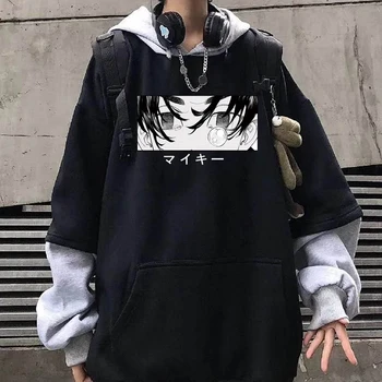 Tokió Harajuku Revengers Mikey Szeme Unisex Kapucnis Hip-Hop Streetwear Alkalmi Pulóver