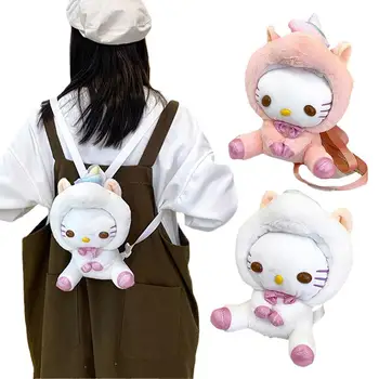 Új rózsaszín Hello Kitty plüss Baba játékok Kawaii kt macska Plüss plüss Anime erszényem Lányok Plüss hátizsák Baba gyermek születésnapi Ajándék