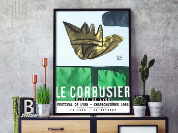 Le Corbusier Művészet plakát Kiállítás, Musée National d ' Art Moderne nyomtatás 1954-ben, a francia Absztrakt művészet, Múzeum Cubrt, kiállítás prin
