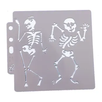 13 cm, 5.1 hüvelyk táncoló csontváz DIY réteg scrapbook színezés gravírozás album dekorációs festmény stencil sablon