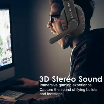 Gaming Headset, 3,5 mm-es Jack Vezetékes Gamer Fejhallgató zajcsökkentés Hang Sztereó Surround Fejhallgató Hordozható Audio Mikrofon