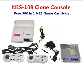 A NES-108 Klón Konzol közé tartozik Két vezérlő, Ingyenes 500 1 NES Játék Patron