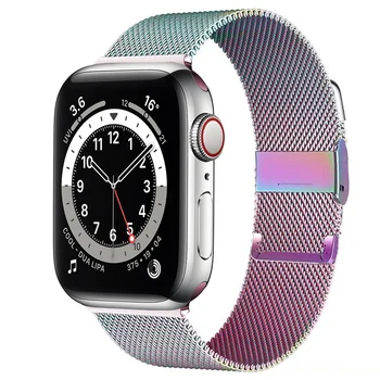 A zenekar Az Apple óraszíj 44mm 40mm 38mm 42mm iWatch se 6 5 4 3 Mágneses Hurok smartwatch karkötő Apple óra serie 7, 41 mm-es 45mm