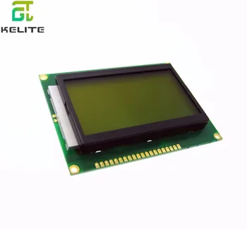 HAILANGNIAO 128*64 128x64 PONTOK LCD modul 5V Sárga, zöld képernyő 12864 LCD háttérvilágítás ST7920 Párhuzamos port