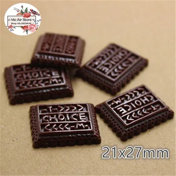 10DB Csokis cookie-k Gyanta Lapos vissza Cabochon Mini élelmiszer-Art-Ellátási Dekoráció Varázsa Kézműves DIY Tartozékok