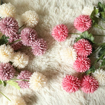3 Fej Pitypang Dekoráció Virág Hosszú Szár Hortenzia Mesterséges Selyem Virágok Őszi Haza Esküvő Kert