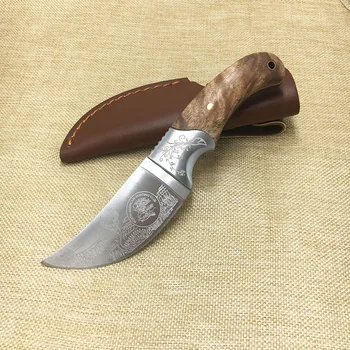 Minőségi vadász kések, fa nyele kemping túlélési taktikai fix kés észak-amerikai vadászat Egyenes kés