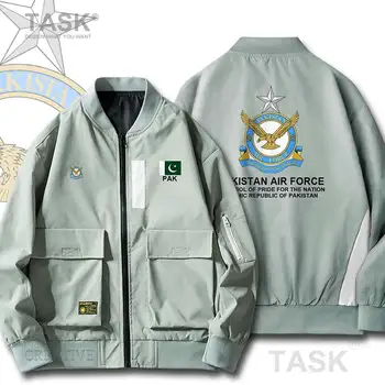 Katonai Kabátok légierő Pakisztán PAK Pakisztáni Iszlám Férfiak Bomber dzsekis Alkalmi Slim Fit Pilóta Kabát Streetwear