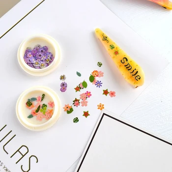 1box Kis Köröm Szárított Virágok Dekoratív Fa Cellulóz Chips Természetes Virág, Ékszerek Készítése Kézműves DIY 3d Nail Art Dekoráció