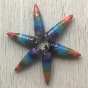 Divat 7 színek természetes kő golyó alakú gombok medálok alkalmas ékszerek készítése 6db/sok nagykereskedelmi ingyenes szállítás
