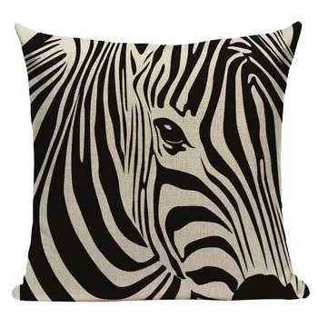 Állat Színes Zebra dekoratív párna, takaró 45Cmx45Cm Tér Haza Iroda nyomtatott az egyik oldalon, Párnák, egyedi párnát
