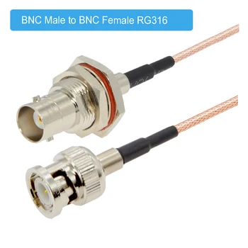 BNC női válaszfal, hogy BNC Férfi Hullám 50 Ohm RG316 RF Koaxiális kábelre BNC Pigtail Koax Hosszabbító kábel Kábel