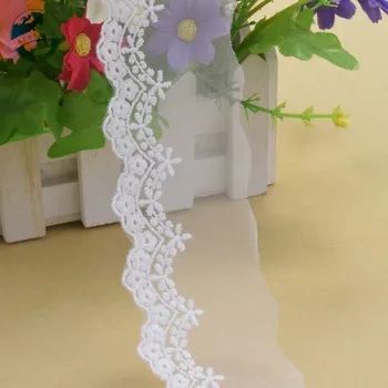 5cm széles, Pamut embroid csipkeszegélyt varrás szalag guipure trim esküvői csipke DIY Ruha Kiegészítők francia afrikai baba csipke#3960