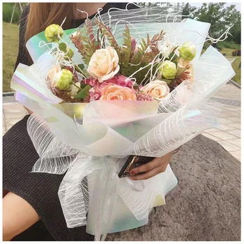 Koreai DIY Kézzel készített Virág Csomagolás Dekoratív Kézműves Papír Scrapbook Ajándék Csomagoló Anyagok, Csokor, Virágüzlet Kellékek 50cm*5y