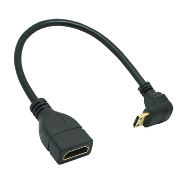 Derékszög, HDMI-kompatibilis Átalakító Adapter Kábel C Típusú Mini HD Női 1080P Laptop& Kamera