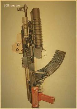 Retro plakát a fegyvert AK47 poszter Diagram katonai Poszter nátronpapír vintage poszter férfi wc dekoratív bár dekoráció