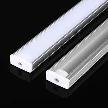 1-28pcs/sok LED-es alumínium U profil Stílus 0.5 M 5050 5630 led szalag,tejszerű/átlátszó fedél alumínium csatorna