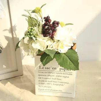 Dahlia Bazsarózsa Mesterséges Selyem Virágok Kis csokor flores Haza Fél Tavaszi Esküvői Dekoráció Mariage Hamis Flowe