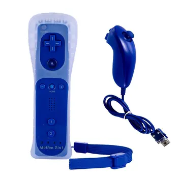 Csomag Wii Remote Motion Plus + Nunchuck Kompatibilis Wii Szín kék