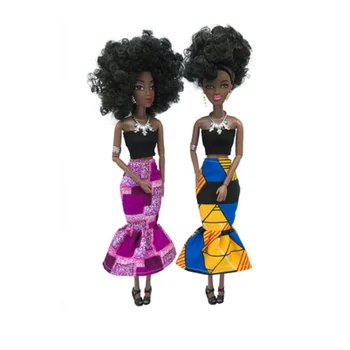 A gyerekek Ajándékot 30CM Afrikai Fekete Baba Mozgatható Közös Test Baba Játékok Lányoknak