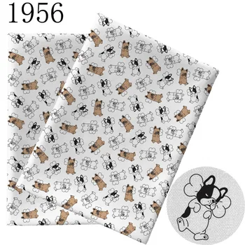 A fél udvar 45X145cm bevásárló táska szövet kutya Nyomtatás Poliészter pamut DIY Anyag Párna Kalap kanapé kird maszk Kézzel készített 1956